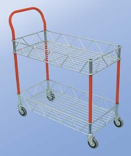 Basket Carts Tubular steel, welded frames which have a handle at each end and a powdercoated finish.