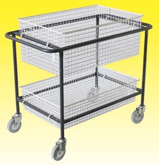 swivel BCT2 1070mmL x 595mmW x 945mmH Baskets: 94L and 146L 125mm rubber-tyred, swivel BASKETS ARE SOLD SEPARATELY BCT2 Shown with a 146L plastic-coated