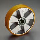 wheel Wheel Cast, light brown polyurethane tyre bonded to aluminium wheel
