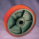 POLYURETHANE TYRED ON CAST IRON wheel Wheel Cast (orange coloured) polyurethane tyre bonded to cast iron