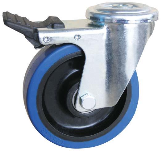 Bolt Hole 300 Series Castor 100-125mm up to 200kg per castor With all the features of the plate type castor, the bolt castor has the ability to add various fittings including pre fitted threaded