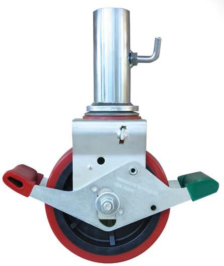 Tube Scaffold Castors up to 700kg per castor Designed specifically for scaffolding work Colour coded brake pedals to easily identify on/off