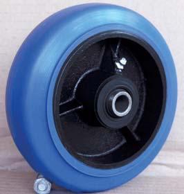 Rubber Tyred Nylon Centred s up to 200kg per wheel Low cost alternative to rubber tyred cast iron wheels Hard wearing and high resistance to corrosion Lightweight with high load bearing capacity
