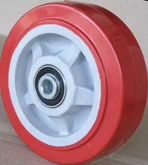 Polyurethane Tyred Nylon Centred s up to 400kg per wheel Tyre manufactured from injection moulded polyurethane around a nylon hub Hard wearing, non marking wheel Long lasting with high load carrying