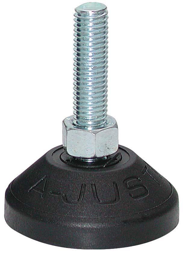 A - Justa - Foot Fixed Foot Suitable for loads up to 800kg A multi-adjustable pedestal foot, ideal for industrial, commercial, workshop or food industry applications A special insert base helps to