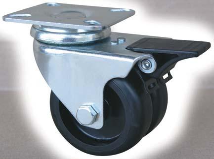 Utility Series Twin Castors up to 100kg per castor Zinc plated, pressed metal construction, with a corrosion resistant finish Twin s for easy maneuverability under load Low profile Available in plate