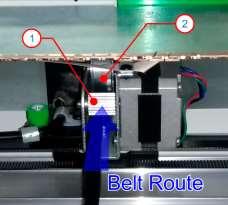 Continue feeding belt through until you see the end comes out from the right