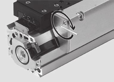 Type Torque DGC-50- -KF 20 Nm ±20% DGC-63- -KF 20 Nm ±20% Tighten the threaded pins on the left-hand end of the slide-piston connection using the appropriate torque (see table).