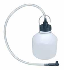 Universal bleed screw adapter forms tight seal to prevent leakage 40 oz. (1.2 l) reservoir holds enough fluid for an entire flush Includes hook for hanging the reservoir near the bleed location 40 oz.