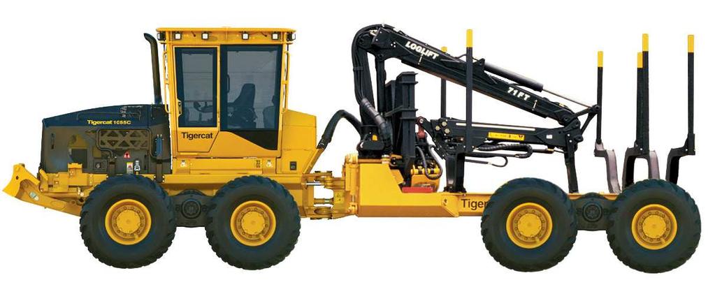 high production forwarding applications. 3,85 m (12 ft 8 in) 11,41 m (37 ft 5 in) 2001-2016 Tigercat International Inc. All Rights Reserved.