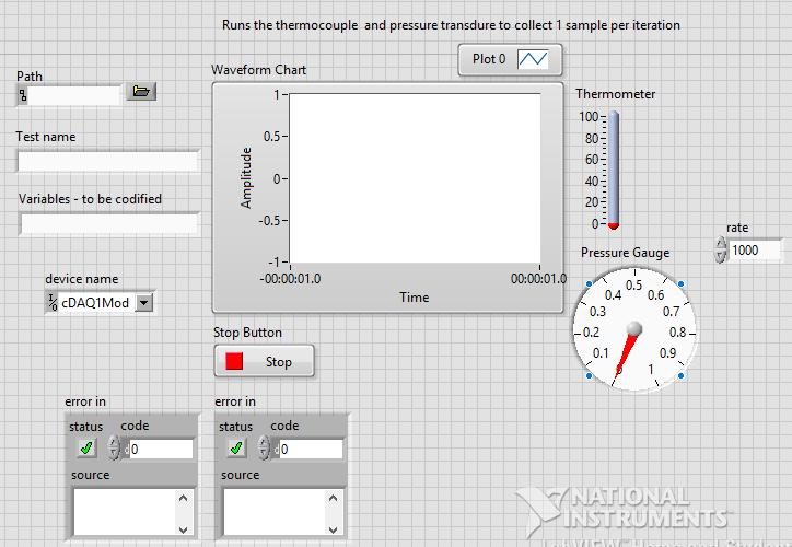 Software Combined pressure and temperature user interface 115