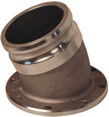 and groove adapter (22½ ) x 4" TTMA flange 6" cam and groove adapter (straight) x 6" TTMA flange 3" cam and