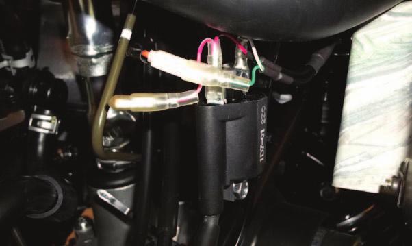 L 15 Plug the GREEN and WHITE/GREEN wires of the PCV wiring harness in-line of the coil and the