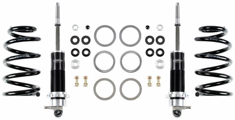 The kit uses an aluminum body coilover shock featuring Detroit Tuned valving. All necessary parts are included in the kit.
