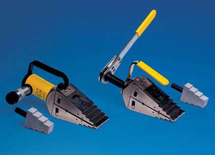 Hydraulic and Mechanical Industrial Spreaders Shown: FSH-14 and FSM-8 with safety blocks SB1 FSM/FSH Tip Clearance / Maximum Spread*: 0.24/3.