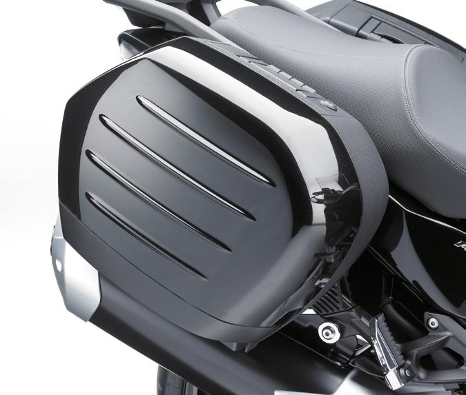 Spacious Saddlebags * The large-volume saddlebags are integrally designed to complement