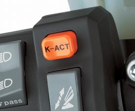 * For maximum controllability in tight corners and when executing U-turns, K-ACT ABS s coactive function does not engage when braking is initiated at speeds below 20 km/h.