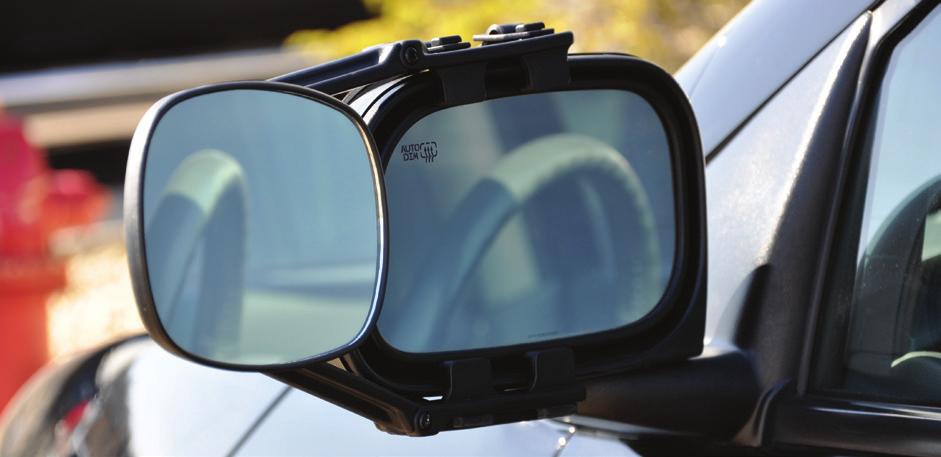 EXTENDED VIEW TOW MIRROR Fully adjustable, can be used horizontally or vertically Fits left or right