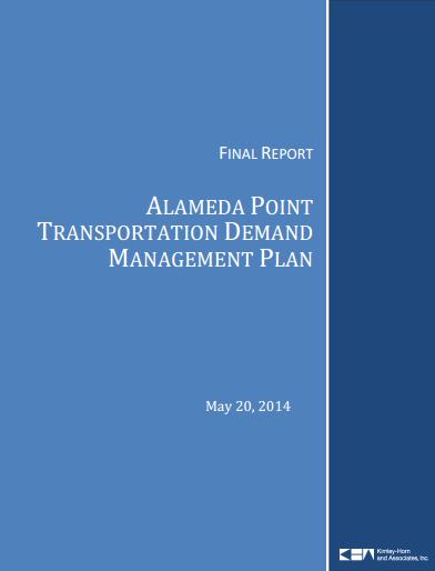 Goals of Alameda Point TDM Plan Reduce vehicle trips in peak-hours, per city policy Provide additional mobility options