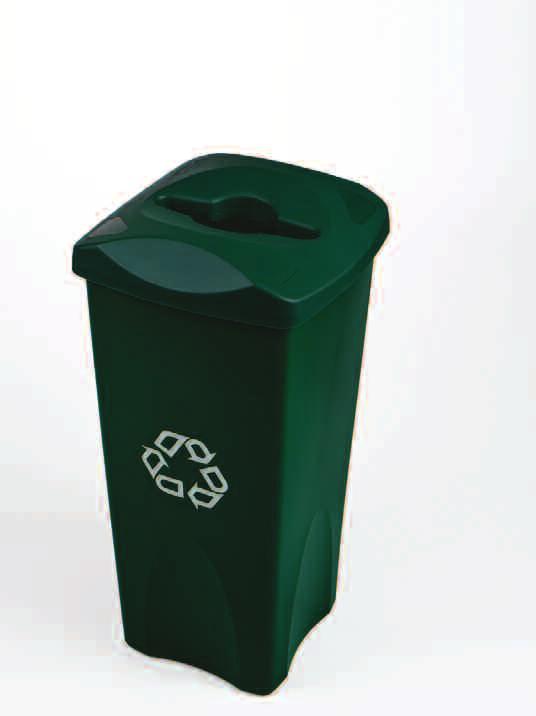 Containers provide convenient central collection sites for multiple workstations or areas All containers come standard with the universal recycling symbol