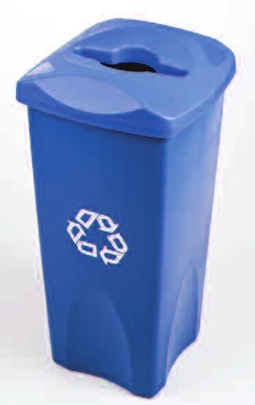 13" sq x 6.25" h 28.2 lb 51.1 cm sq x 15.9 cm 12.8 kg 4 1788374 BLUE Untouchable Single-Stream Recycling Top for FG356900 Container 16" sq x 3.2" h 4.6 lb 40.