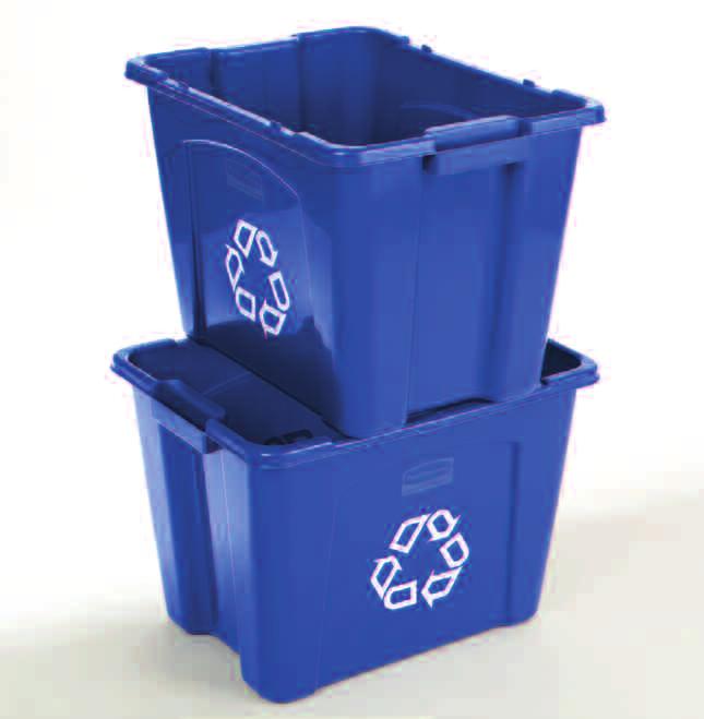 recycling symbol Increased capacity for high-traffic areas Glutton Container (FG256B06 and FG256B73) accepts two FG35400 Slim Jim Containers Permanent hot-stamped universal recycling logo FG256B73 /