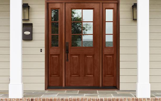 28 MAHOGANY 6 PANEL DOORS 3-0 x 6-8 M259 Traditional Mahogany 1/2 Lite Entry System and Two M261