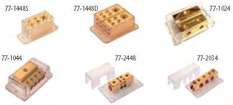 24kt Gold-Plated Solid Brass Power Distribution Blocks 77-1448S Mini-Size One-to-Four Distribution Block.