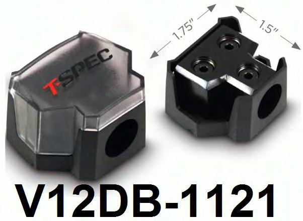 (2) inputs up to 4 gauge; (8) outputs up to 8-gauge. Inner steps for recessed fit for cable 77-1024 One-to-Two Distribution Block.