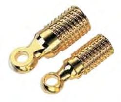 Gold-Plated heavy-duty Ring Terminals - 5/16" Ring. 24kt gold finish. Set-screw design (no crimping required.