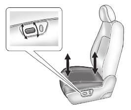 Raise or lower the front or rear part of the seat cushion by moving the front or rear of