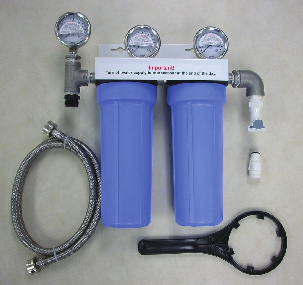 1 WATER FILTRATION SYSTEM INSTALLATION INSTRUCTIONS NOTE: When replacing filter housing hand tighten only. The filter wrench should only be used to remove a filter housing.