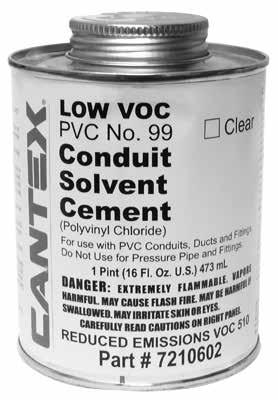 Solvent Cement & Primer CANTEX PVC cement and primer are for use on