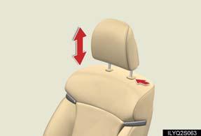 Head Restraints Front seats Height adjustment: to raise the head restraint, pull it upward.