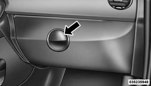 128 UNDERSTANDING THE FEATURES OF YOUR VEHICLE STORAGE Glove Compartment The glove compartment is located on the right side of the instrument panel.
