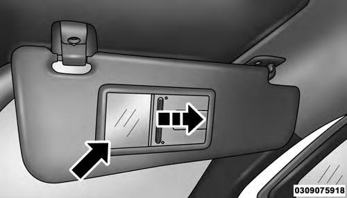 Sun Visors The driver and passenger sun visors are located on the headliner, near the front windshield. The sun visor can be rotated downward or up against the door glass.