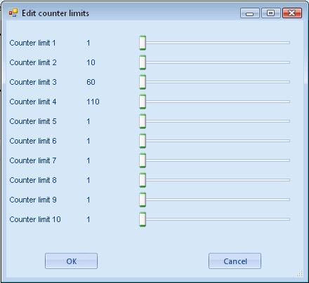Edit Configuration Advanced 4.17.2.4 COUNTERS The PLC logic section contains twenty (20) user counters for use in the ladder.