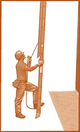 Carefully walk the ladder up until it is vertical. Keep your knees bent slightly and your back straight. 3.