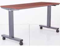 Walnut Top/White Base 842T24-U $310 HB6024-1 $900 White Top/White Base 48 x 24 Pneumatic Height Adjustable Table with Black Locking Casters CU: 3.1 (2 cartons) WT.
