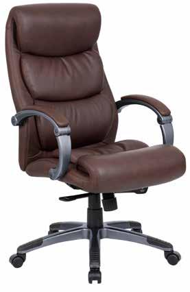 executive seating Nelson Series Nelson Executive Syncro-Tilt Swivel Model No. XSL17763 BRN Hinged arm with Synchro-Tilt allows seat and back to move at a 2 to 1 ratio.