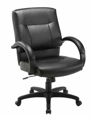 executive seating Tempest Series Tempest Executive Highback Swivel Chair Model No. 6011 BLK Stocked in Black Bonded Leather. Overall: 28.5 W x 26.5 D x 43-45.