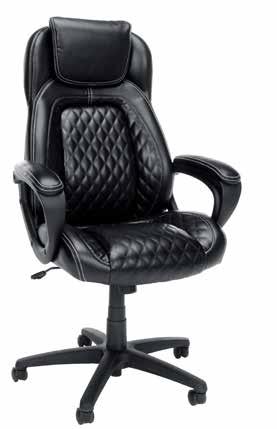 executive Newton Series Newton Executive Swivel Chair Model No. XSL512 Stocked in Black Bonded Leather. Overall: 25 W X 29 D x 45.5-49.5 H Seat: 20 W x 20.