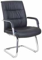 5 W x 19 D x 19.5-23.5 H List $399 A B C D E seating Tate Series Tate Executive Mid Back Model No. XSL614 BLK Stocked in Black Soft Leather-like vinyl with Chrome Frame. Overall: 25.