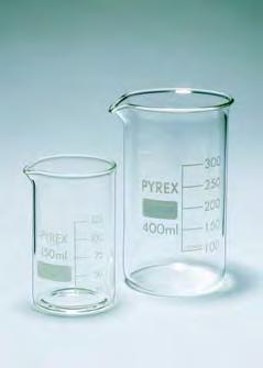 w The thicker walls of Pyrex heavy duty beakers mean that care must be taken when heating and cooling.