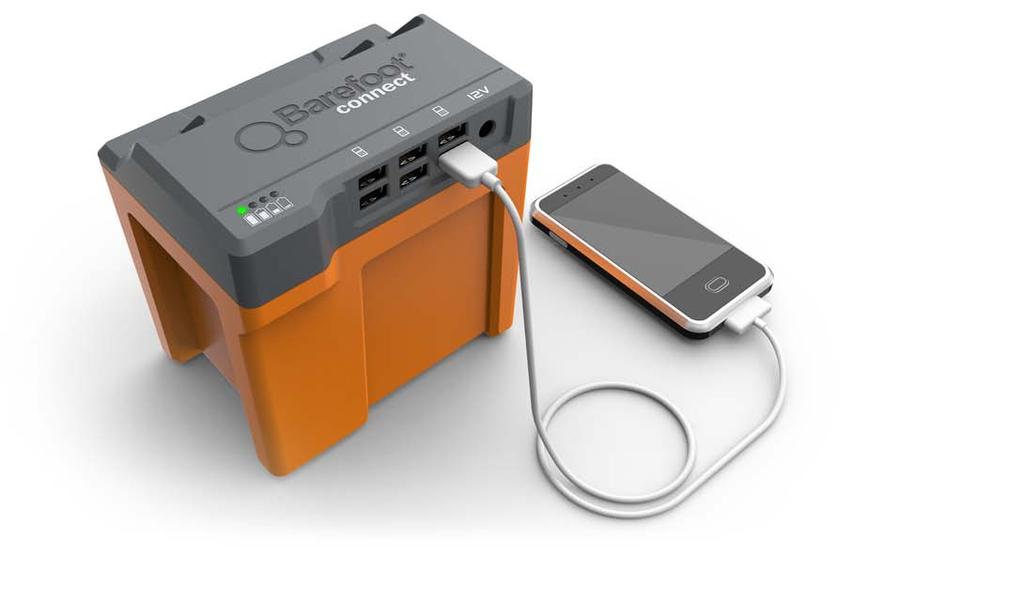 Barefoot Connect Charge Solar Phone Charging System Product Highlights : Barefoot Connect Charge is a solar-powered phone-charging solution.