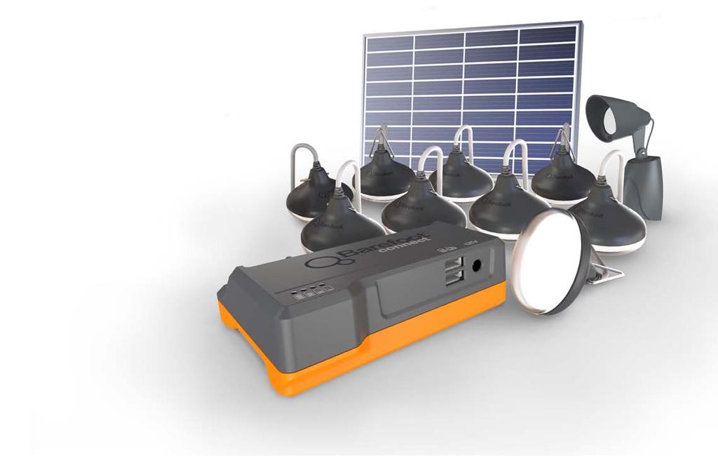 Barefoot Connect Farm Lighting System Product Highlights : The Barefoot Connect Farm Lighting System is a complete solar kit that provides abundant light from nine LED lamps and a security light for