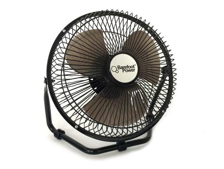 12v Two Speed Fan Barefoot Power 12v Fan The powerful and stylish Barefoot Power 12v Fan complements the Barefoot Power product range and is perfect for cooling and ventilation.