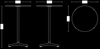 Neu table high / H105 Dimension Ø60 x H95 cm