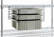 Using Super Erecta wire units 21" or 24" (530 and 610mm) wide, tote boxes and this innovative slide system, you have the flexibility to create a custom configuration that can be positioned quickly on