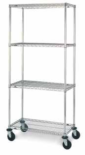 SUPER ERECTA STEM CASTER CARTS Stem Caster Carts Wire 11.01 Open-wire shelf design minimizes dust and increases air circulation and visibility. Casters included.